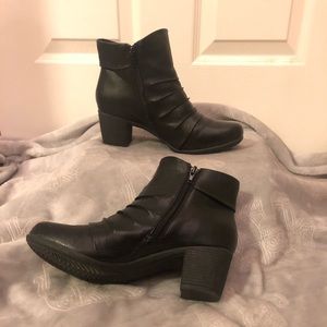 Black womens heeled ankle boots